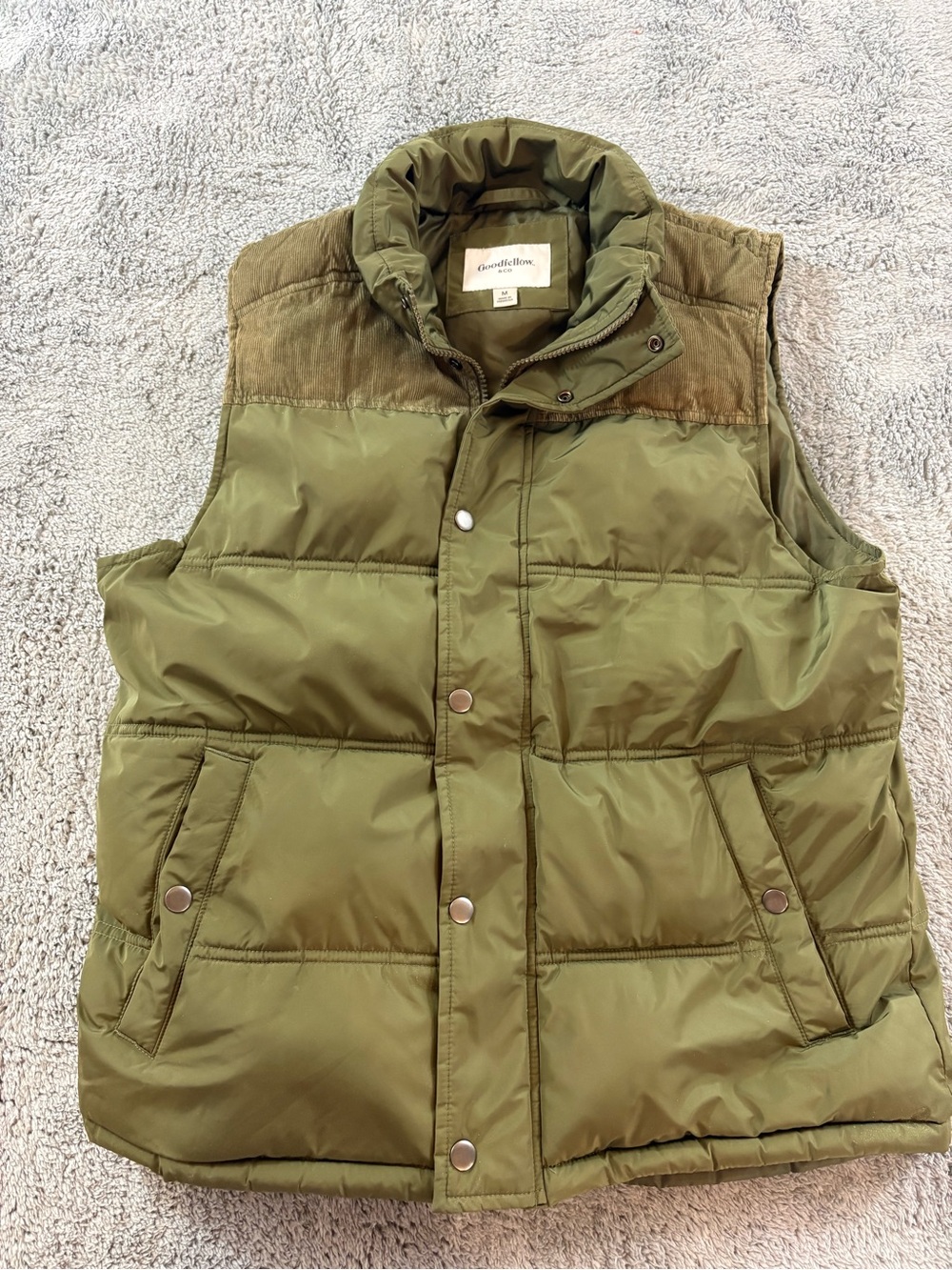 Goodfellow & Co Olive Green Quilted Puffer Vest